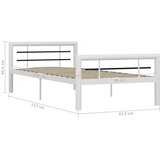  Okvir za krevet bijelo-crni metalni 100 x 200 cm | shoptok.hr