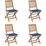  The Living Store Zložljivi vrtni stoli 4 kosi z blazinami trden akacijev les - Vrtni Stol, (21478857) | Shoptok.si
