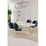 Hanah home Set Trpezarijski sto i 4 stolice Rigel, plava i bijela | Eponuda.ba