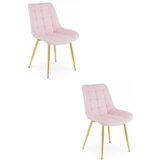  BERA stolica - svijetlo ružičasti baršun / zlatne noge x 2 | shoptok.hr