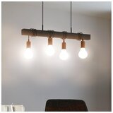 Eglo 44061 - Luster na sajli TOWNSHEND 4xE27/40W/230V crna u