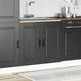 vidaXL Osnovna omarica za umivalnik Kalmar črna 80x46x81,5 cm | Shoptok.si