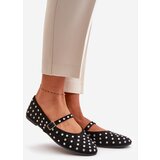 Boto Decorated Ballerinas With Strap Eco Suede Black Tirilissa | ePonuda.com
