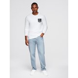 Ombre Longsleeve męski z printem w kształcie kieszonki - biały | Eponuda.ba