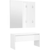 Set namještaja za hodnik sjajni bijeli od konstruiranog drva | shoptok.hr