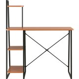 Maison Chic Pisalna miza - pisarniška miza - Računalniška miza s policami črna in rjava 102x50x117 cm, (21785259) Cene