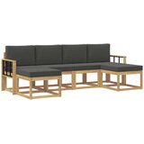 vidaXL Zunanja garnitura za sedenje 6 pcs Bela in antracit Poliester, (5000281422) | Shoptok.si