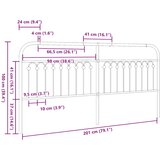  Metalno zamjensko uzglavlje bijelo 200 cm | shoptok.hr