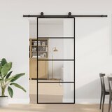 vidaXL Klizna vrata s priborom crna 90 x 205 cm od ESG stakla Cijene