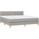  Box spring s madracem LED svjetlosivi 180x200 cm tkanina | shoptok.hr