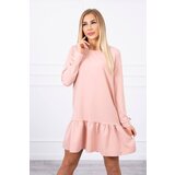 Kesi Dress with frills powder pink Cene