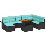  Vrtna sedežna garnitura z blazino 9 pcs Črna poli ratan, (5000153535) | Shoptok.si