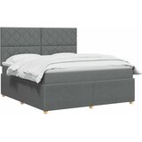  LED okvir za krevet s madracem Tamnosiva 140 x 200 cm Tkanina | shoptok.hr