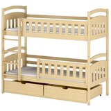 Molarem Home Drveni dječji krevet na kat Ignas s ladicom - svijetlo drvo - 180x80 cm - Madrac PE pjena 8 cm-spužvasti madrac | shoptok.hr