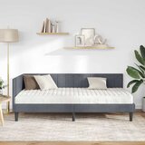  Kutni krevetni okvir s madracem 2 kom. Tamnosiva 90 x 190 cm | Shoptok.si