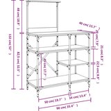 vidaXL Pekarski stalak siva boja hrasta 90x40x132 cm od drva i metala | shoptok.hr