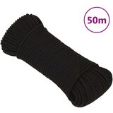 vidaXL Delovna vrv črna 3 mm 50 m poliester | Shoptok.si