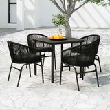  5-dijelni vrtni blagovaonski set crni Crna Dužina stola 80 cm | Shoptok.si