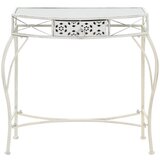  Bočni stolić u francuskom stilu metalni 82 x 39 x 76 cm bijeli | shoptok.hr