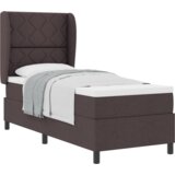 LEŽAJ Box Spring postelja z vzmetnico - Temno rjava, 80x200 cm, Tkanina, (22052388) | Shoptok.si