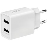 Logilink dual-usb socket charger, 2x usb-a, 10.5 w, white, PA0185 Cene