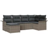  Sjedeća garnitura za vrt 6 kom. Siva poliratan 242,5 x 132,5 x 69 cm | shoptok.hr