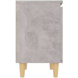 vidaXL Nočna omarica z lesenimi nogami betonsko siva 40x30x50 cm | Shoptok.si