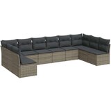  10-dijelni set vrtnih sofa od poliratana s jastucima sivi | shoptok.hr