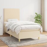  Krevet s oprugama i madracem krem 100 x 200 cm od tkanine | shoptok.hr