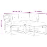  3-dijelni set vrtnih sofa od masivne borovine s jastucima | shoptok.hr
