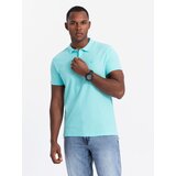 Ombre Men's BASIC single color pique knit polo shirt - mint | Shoptok.si