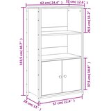  Visoka komoda siva boja hrasta 62x32x103,5 cm konstruirano drvo | shoptok.hr