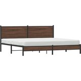 Metalni okvir kreveta bez madraca smeđa boja hrasta 200x200 cm | shoptok.hr