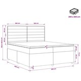  Boxspring krevet s madracem Crna 200 x 200 cm Tkanina - Crna 200 x 200 cm Dizajn linija | shoptok.hr