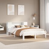 vidaXL Krevet s regalom z knjige bez madraca bijeli 160x200cm borovina Cijene