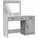 Toaletni stol s zrcalnim svjetlima 2 pcs Siva Konstruirano drvo | Eponuda.com