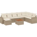 Maison Chic Seti vrtnega pohištva - Vrtna garnitura 9-delna z blazinami bež poli ratan, (21796500) | Shoptok.si
