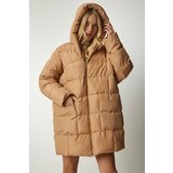 Happiness İstanbul Women's Biscuit Hooded Oversized Puffer Coat Cene