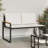  Klupa s jastukom Crna i krem-bijela 115 x 65 x 72 cm Ratan | shoptok.hr