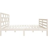  Posteljni okvir bel iz trdnega lesa 135x190 cm 4FT6, (20646132) | Shoptok.si