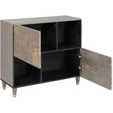 vidaXL Strani šal Siva in zlata 80 x 33.5 x 75 cm Trden mangov les | Shoptok.si