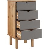 vidaXL Ladičar OTTA smeđe-sivi 46 x 39 5 x 90 cm od masivne borovine | shoptok.hr