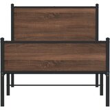  Metalni okvir kreveta bez madraca smeđi hrast 90x200 cm | shoptok.hr