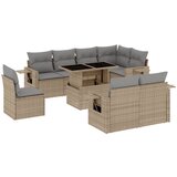 Maison Chic Seti vrtnega pohištva - Vrtna garnitura 9-delna z blazinami bež poli ratan, (21804441) | Shoptok.si