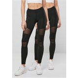 Urban Classics Women's Tech Mesh Leggings 2-Pack Black+Black Cene