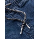 Ombre Men's denim shorts with rolled up leg - dark blue | shoptok.hr