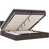 vidaXL Otomanski posteljni okvir z vzmetnico temno rjava 200x200 cm, (21670853) | Shoptok.si