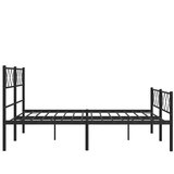  Metalni okvir kreveta uzglavlje i podnožje crni 135x190 cm | shoptok.hr