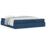  Posteljni okvir z vzmetnico z vzmetnico 2 pcs Modra blago, (5000126242) | Shoptok.si