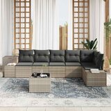  Sjedeća garnitura za vrt 7 kom. Svijetlo siva poliratan Svjetlosiva 227 x 62 x 69 cm | Shoptok.si